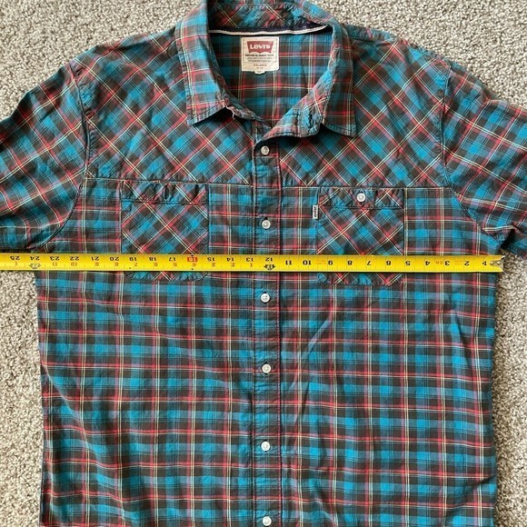 Levi's Plaid Long Sleeve Button-Down Shirt Top Sz 2XL Multicolored - Picture 7 of 9